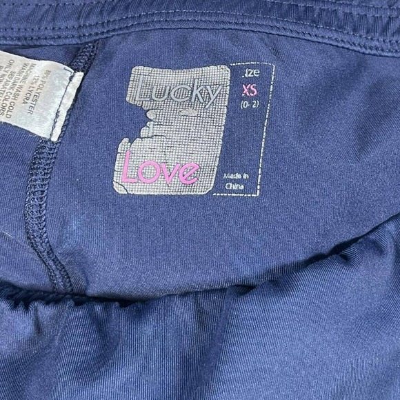 Lucky in Love Athletic Skort Star Cutout Hem Activewear Skirt Layered Navy XS - Picture 10 of 10